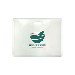 3.92" W x 2.91" H - Horizontal Clear Vinyl Badge Holder (1 Color Imprint)