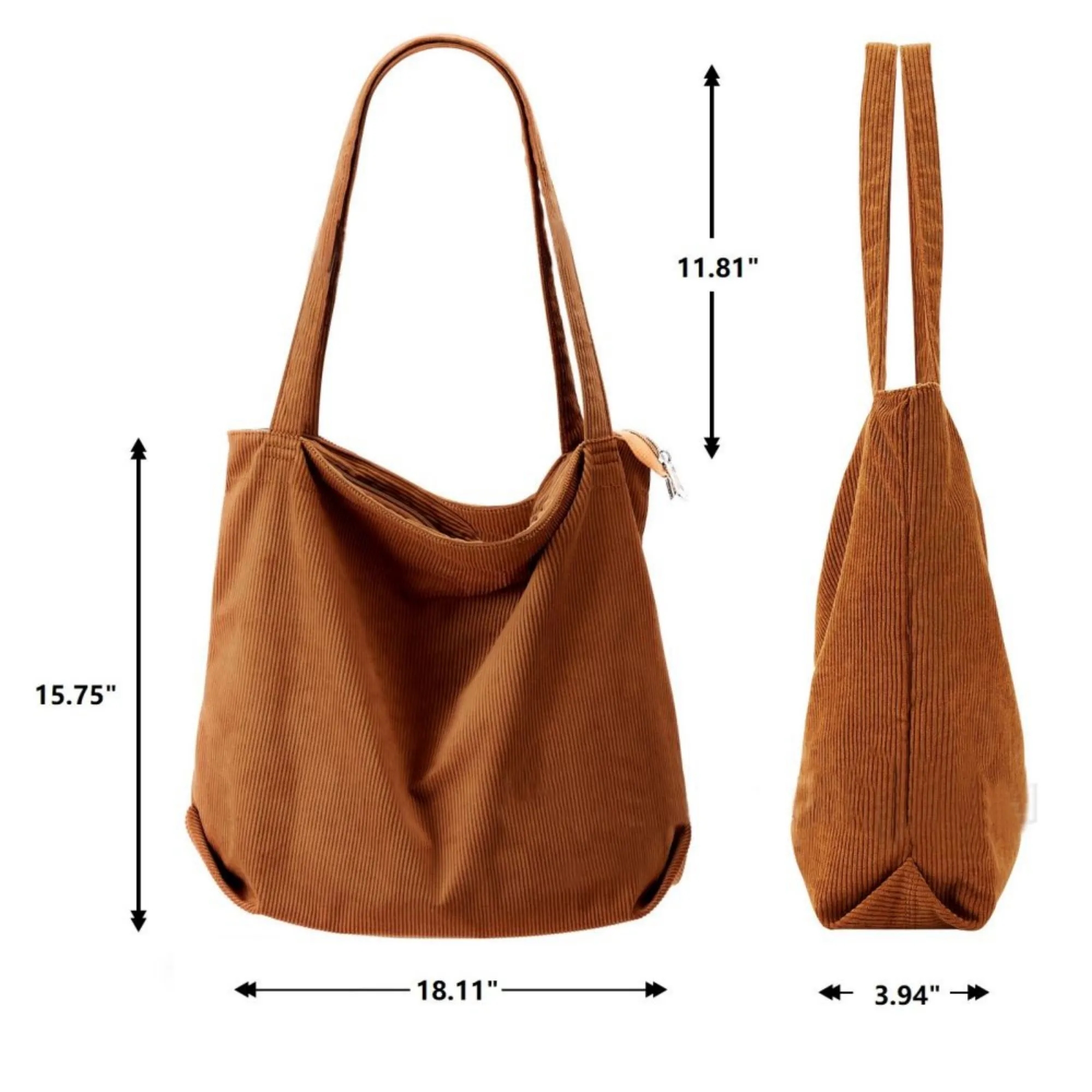 Big Capacity Tote Bag with Zipper for Women, custom tote bag with logo imprint 7
