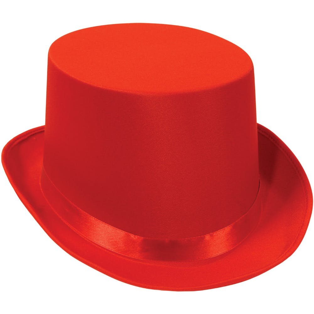 Satin Sleek Top Hats - Red 2