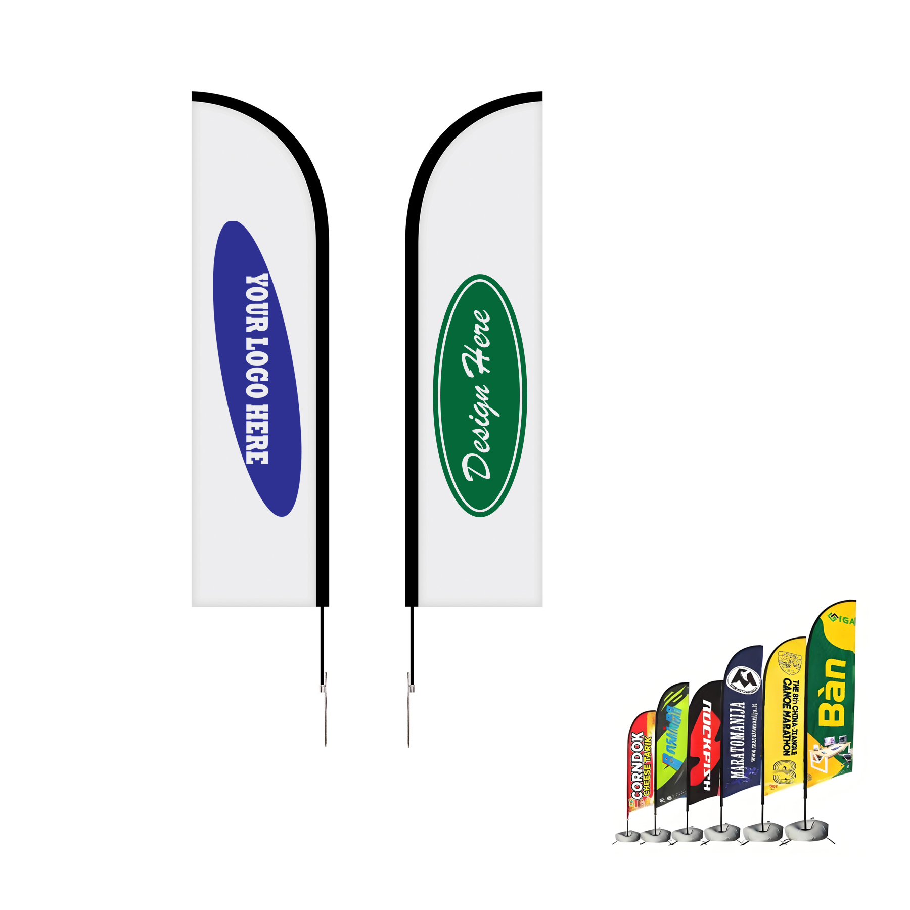 9' Custom Outdoor Double-Sided Feather Flags 3