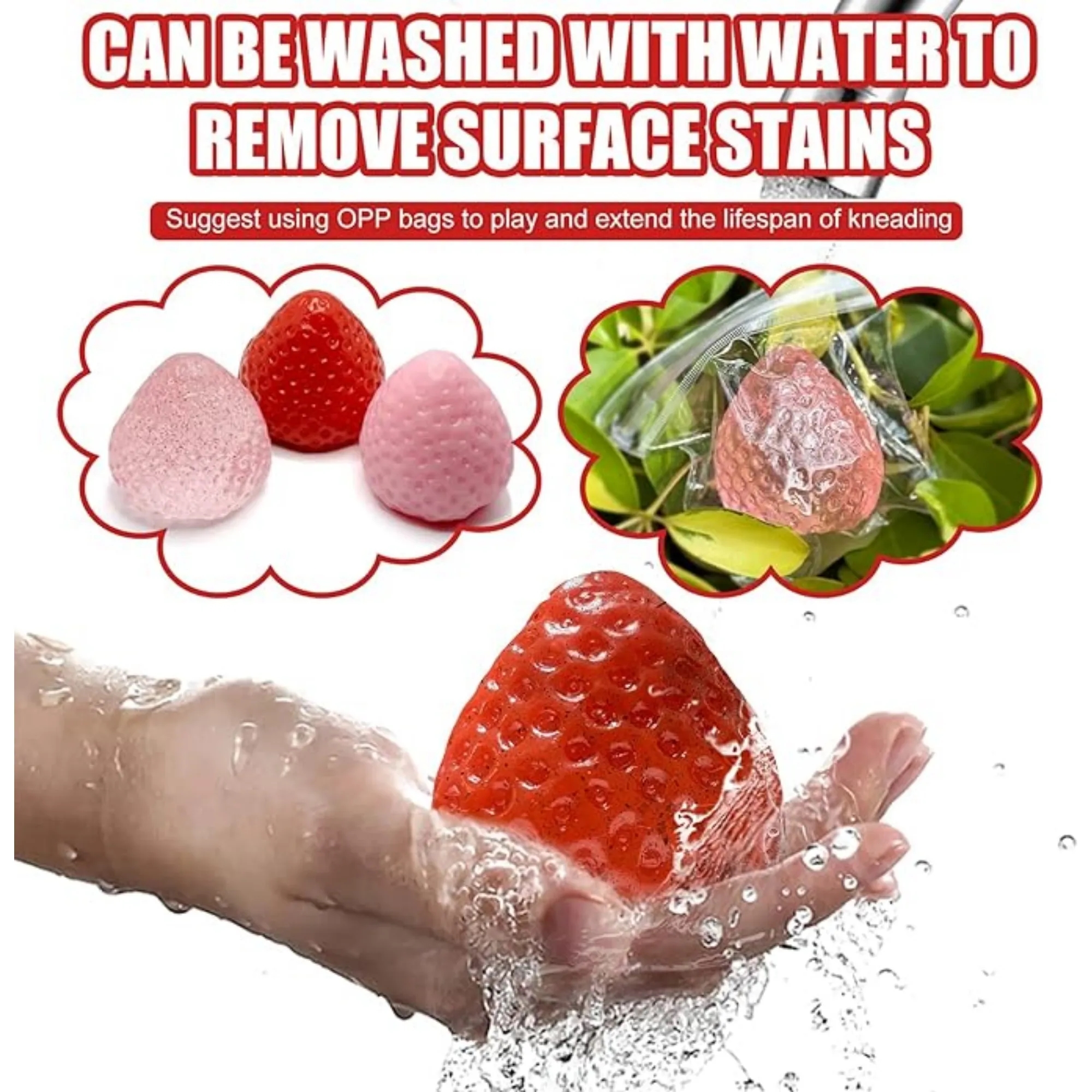 Cute Strawberry Squeeze Toys Sticky Stress Relief Squishies 3