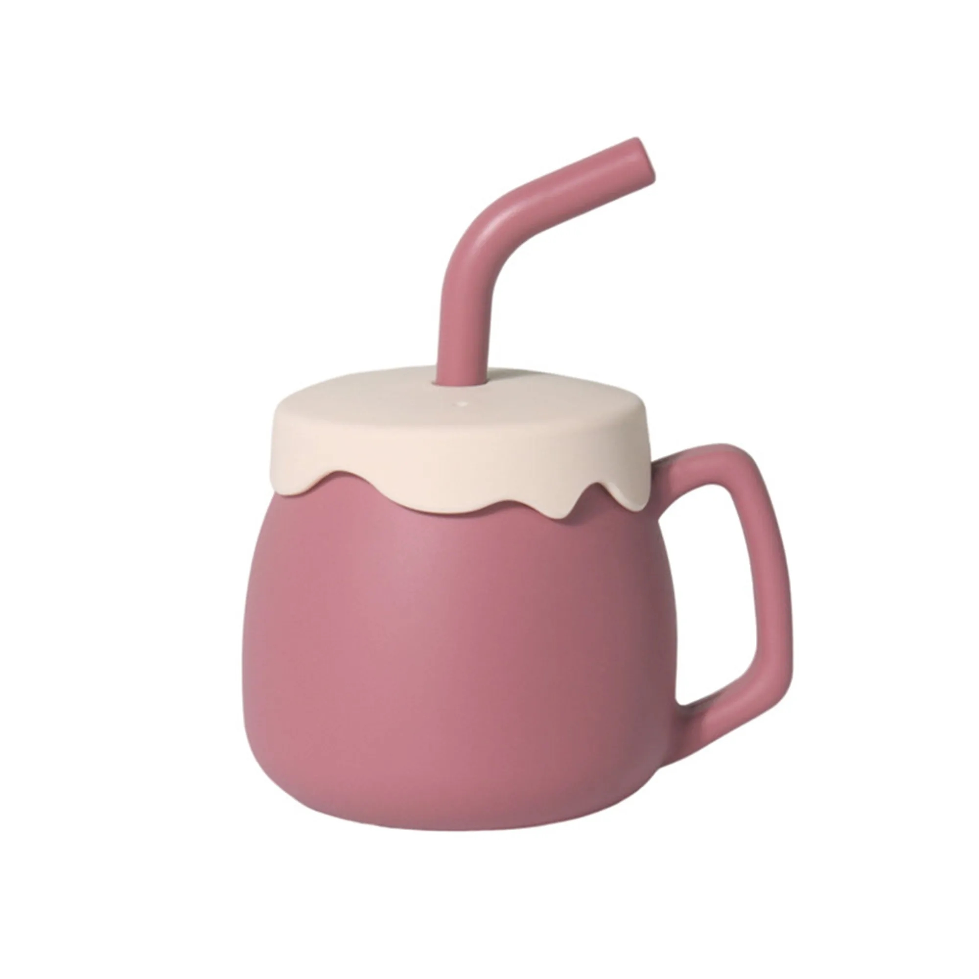 Food Grade Baby Silicone Straw Cup MOQ 20pcs 9