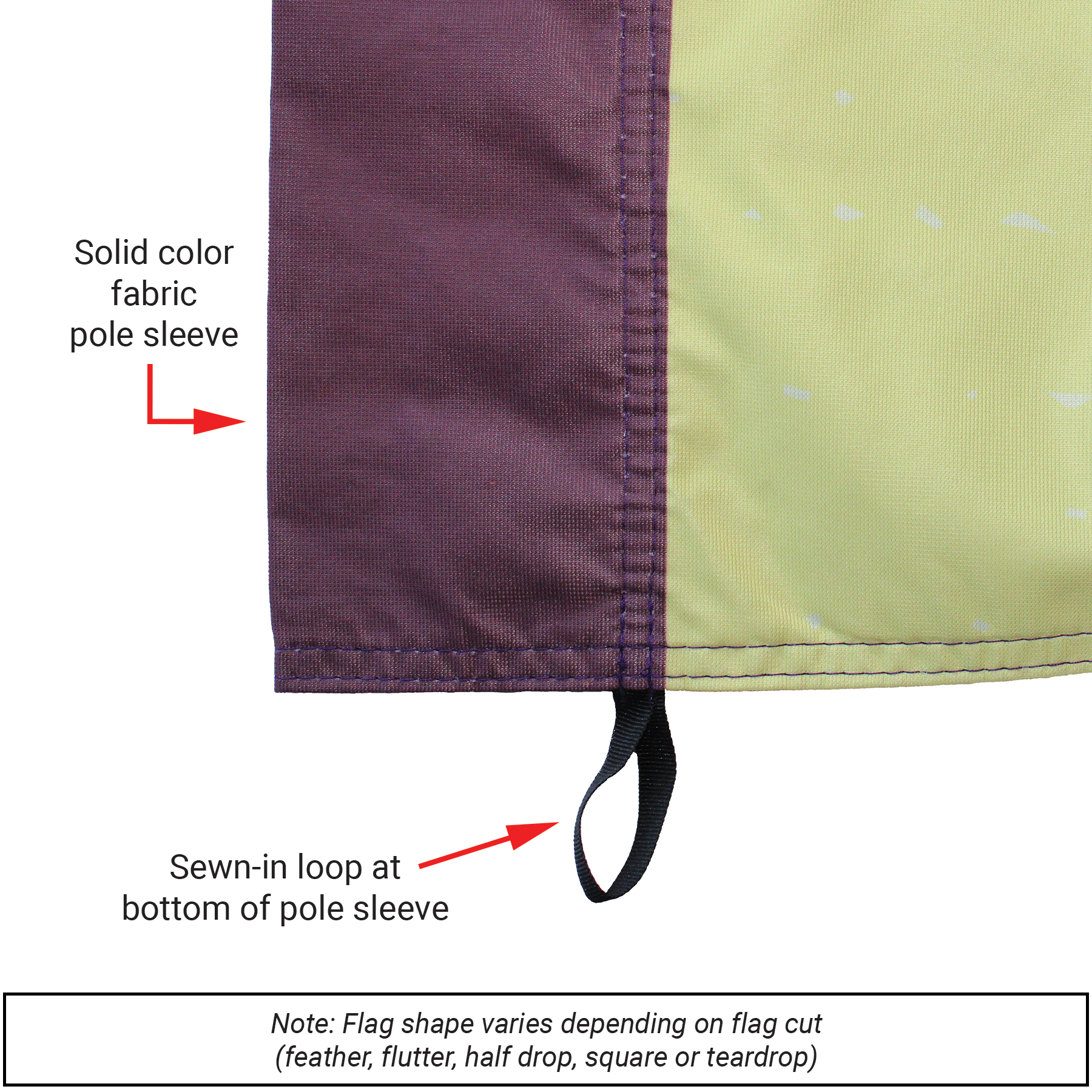 3' x 8' Custom Double Sided Half Drop Flag 22