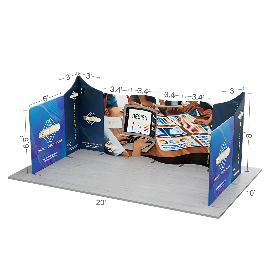 20ft Magnetic Modular Fabric Displays - U Shape 24