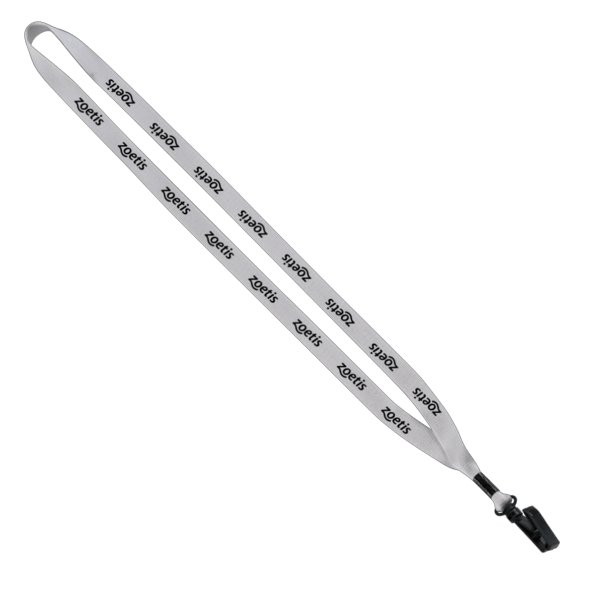 1/2" Polyester Lanyard with Plastic Bulldog Clip
