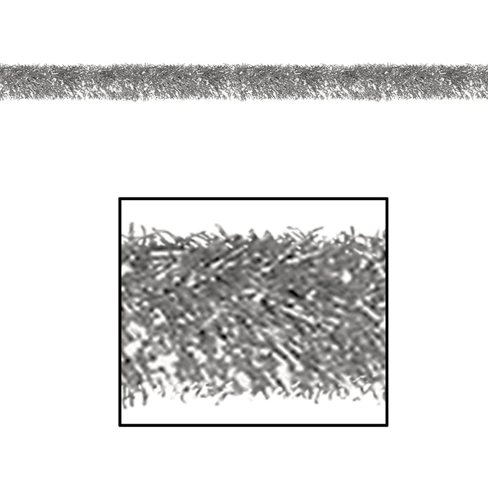 Tinsel Garlands - Silver 4" x 100' 2