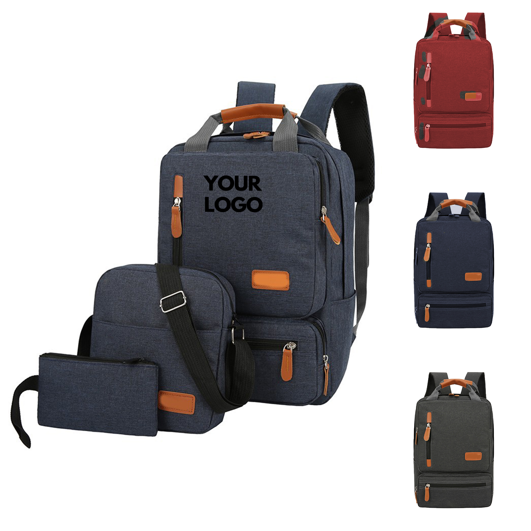Custom 3 SET Multi Functional Laptop Computer Backpack for Business Leisure MOQ50PCS