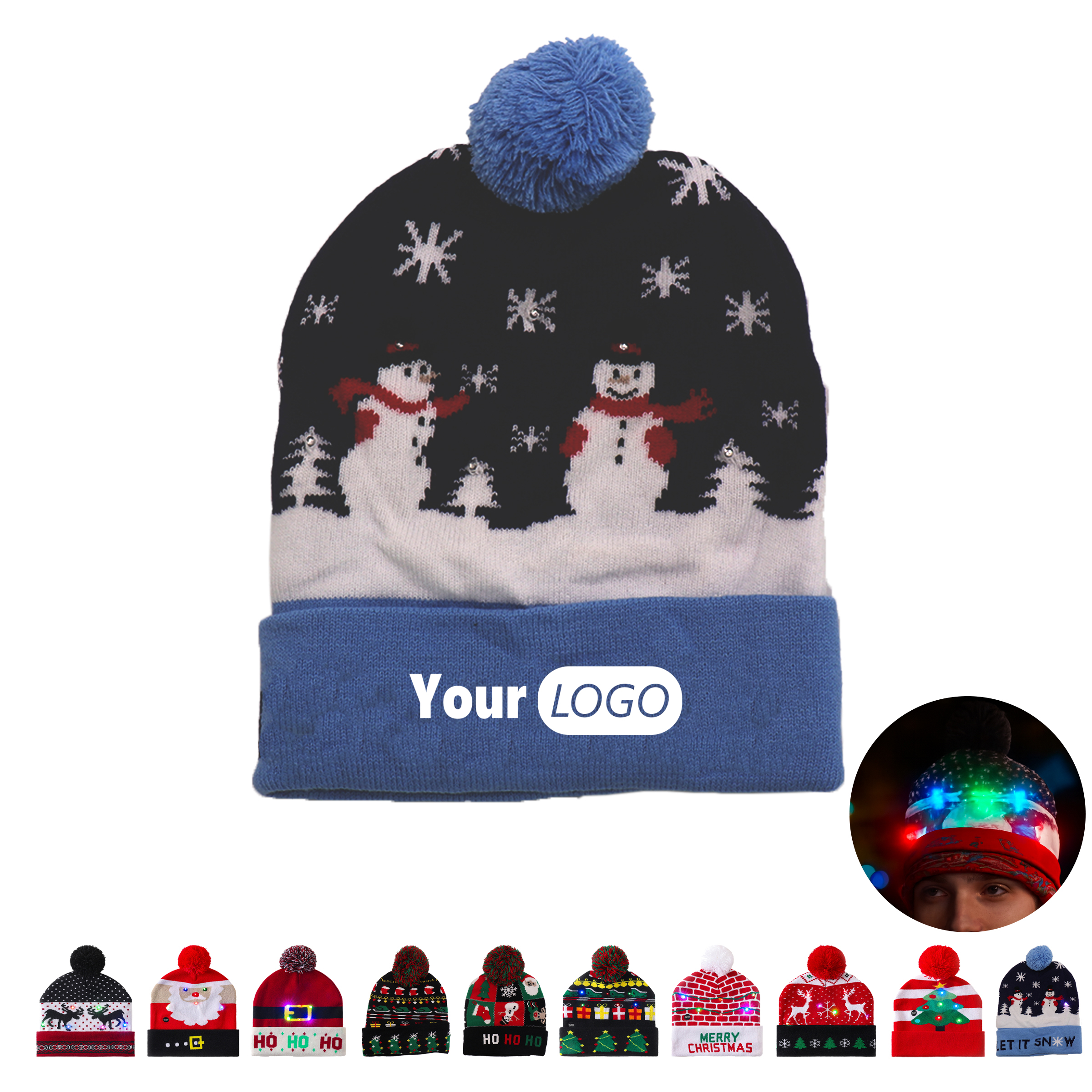 LED Light-Up Holiday Beanie