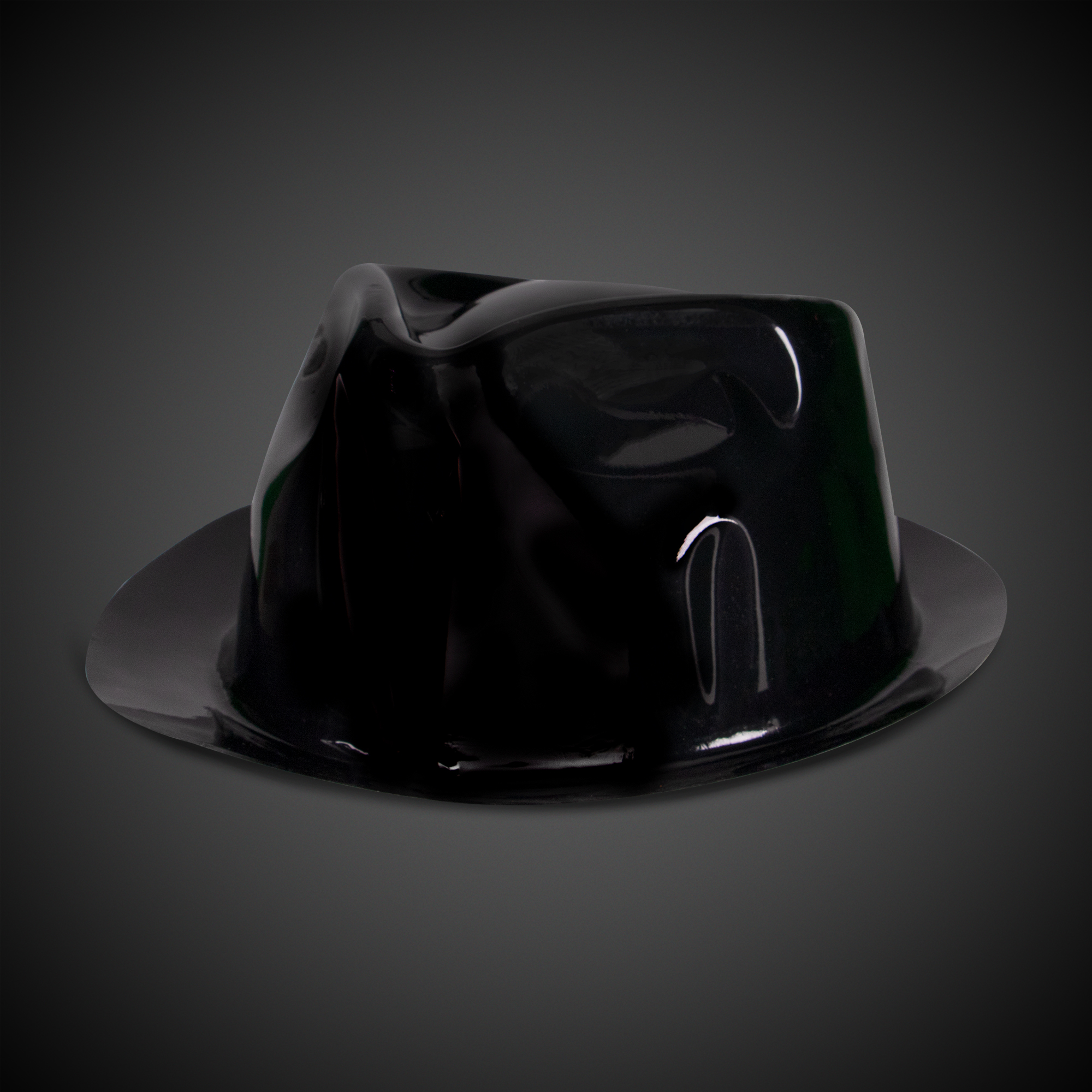 Black Plastic Gangster Fedora Hat 10