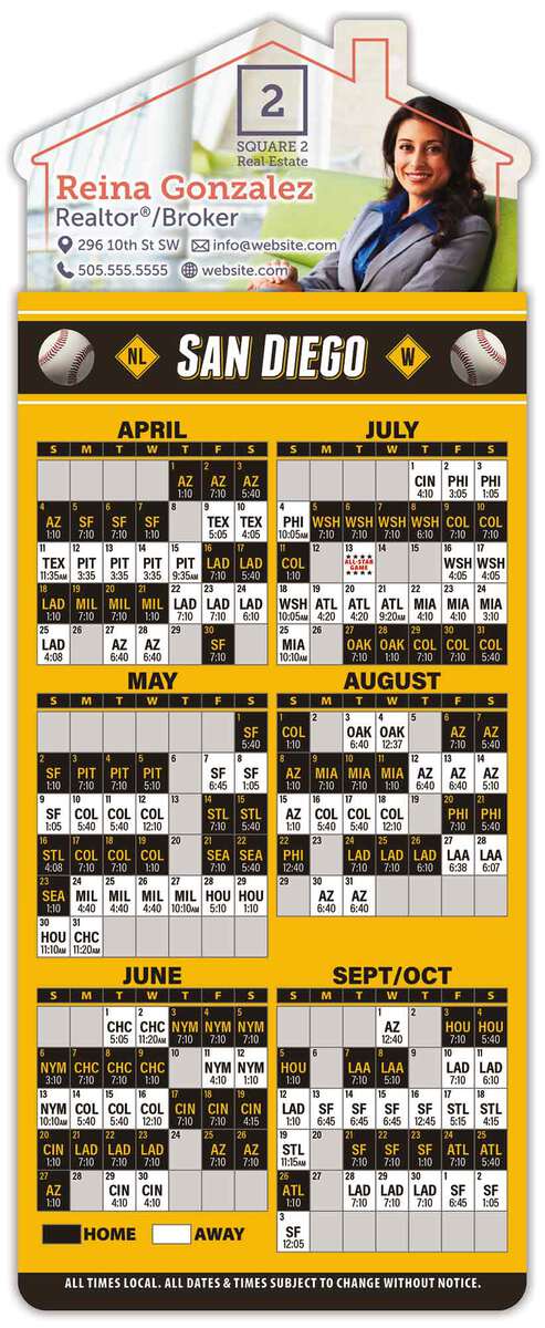 Magna-Card House Shape Magnet - Baseball Schedules (3.5 x 9)