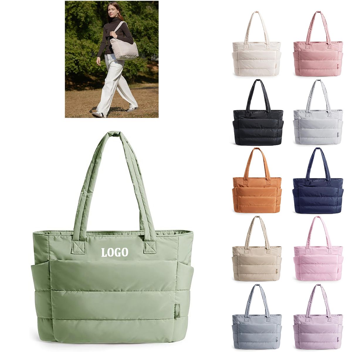 Lightweight Puffy Tote Bag