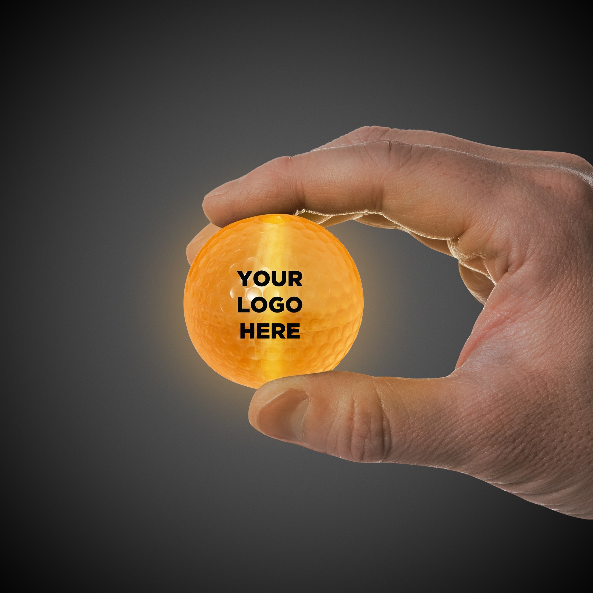 ORANGE GLOW FLYER GOLF BALL (with a 1 1/2'' Jumbo Lightstick)