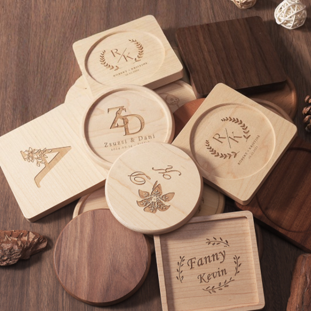 Natural Wooden Round Square Cup Coaster