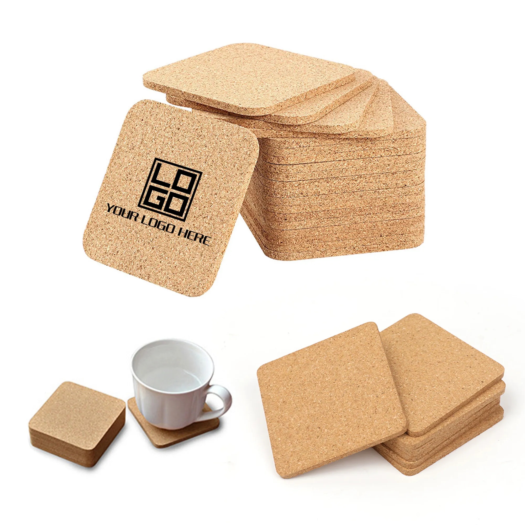 Cork Square Insulated Coaster MOQ30pcs
