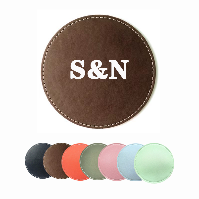 2.9 " Round Leather Coasters 7