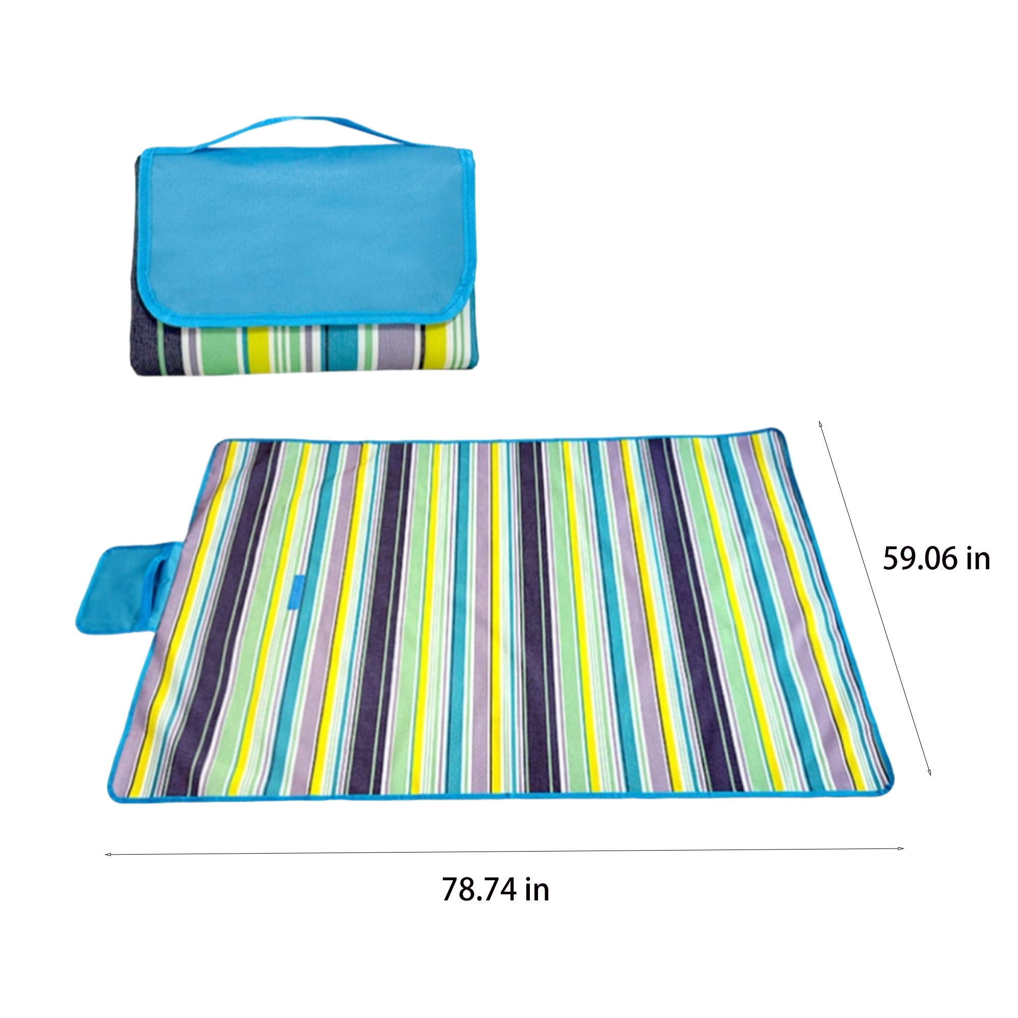 59.1 Inch Waterproof Oxford Picnic Blanket 5