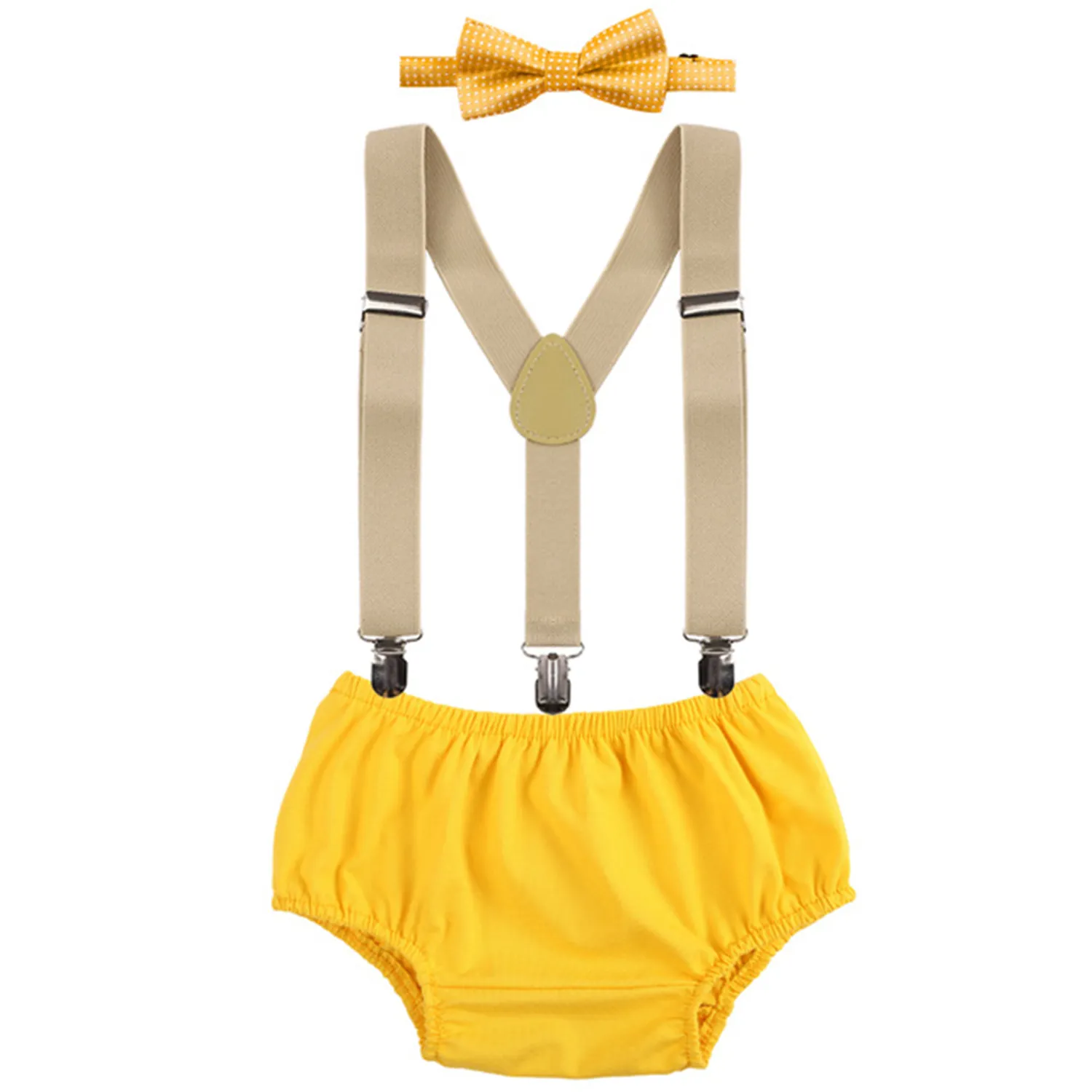 Baby Boy's Birthday Outfit With Suspenders 11