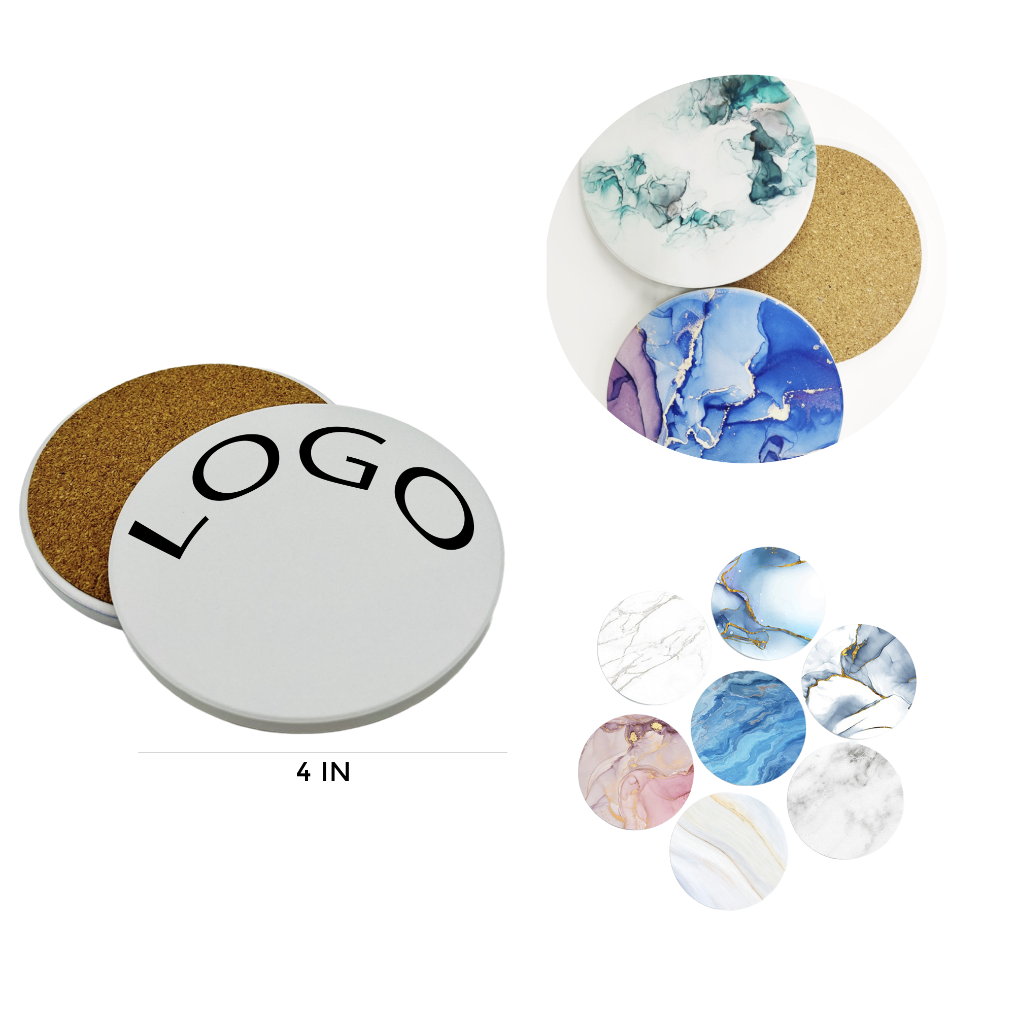 MOQ 1 PCS Ceramic Coaster