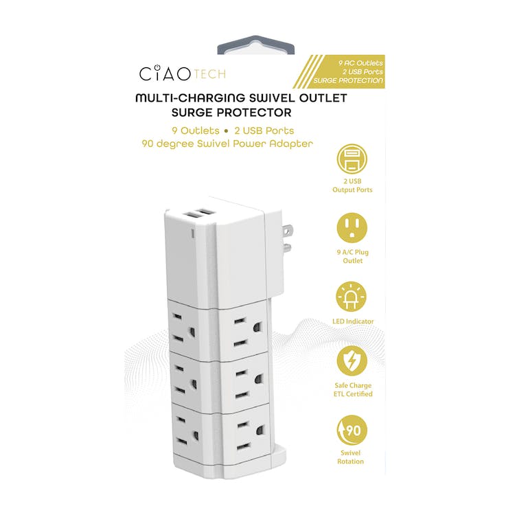 Wall Outlet Extenders - 9x A/C 2x USB 3