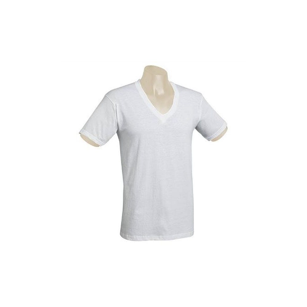 Short Sleeve V-Neck T-Shirts White 2X 1