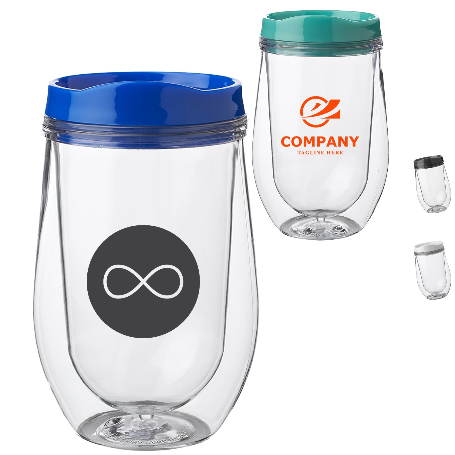 15 oz Acrylic Tumbler w/ Custom Imprint & Black Lid