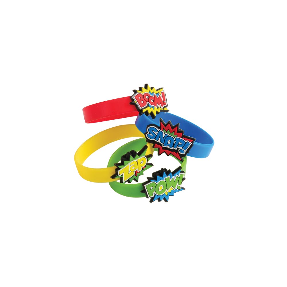 Superhero Rubber Bracelets - Assorted 3