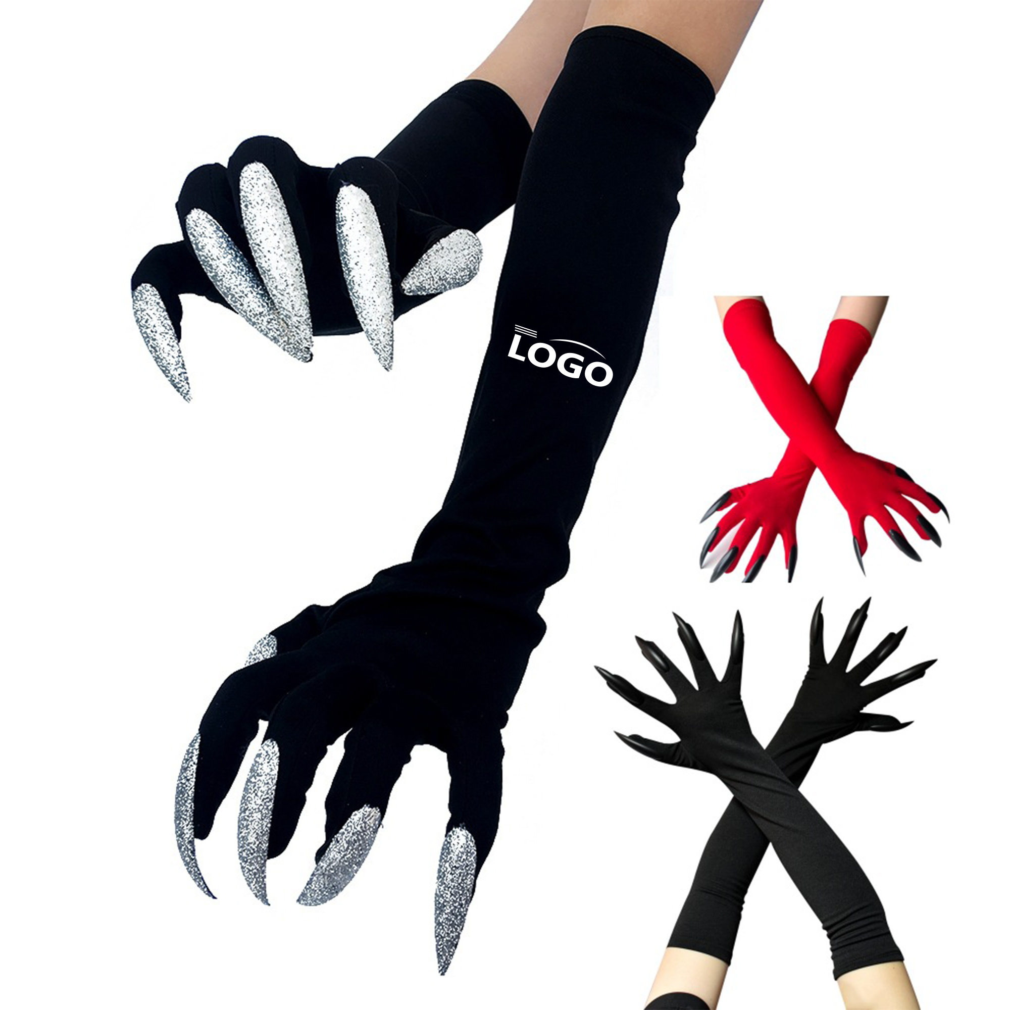 Halloween witch long nail gloves 6