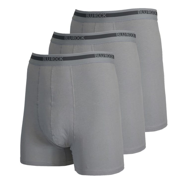 Men's Stretch Cotton Boxer Briefs - Heather Gray Small 3 Pack 3
