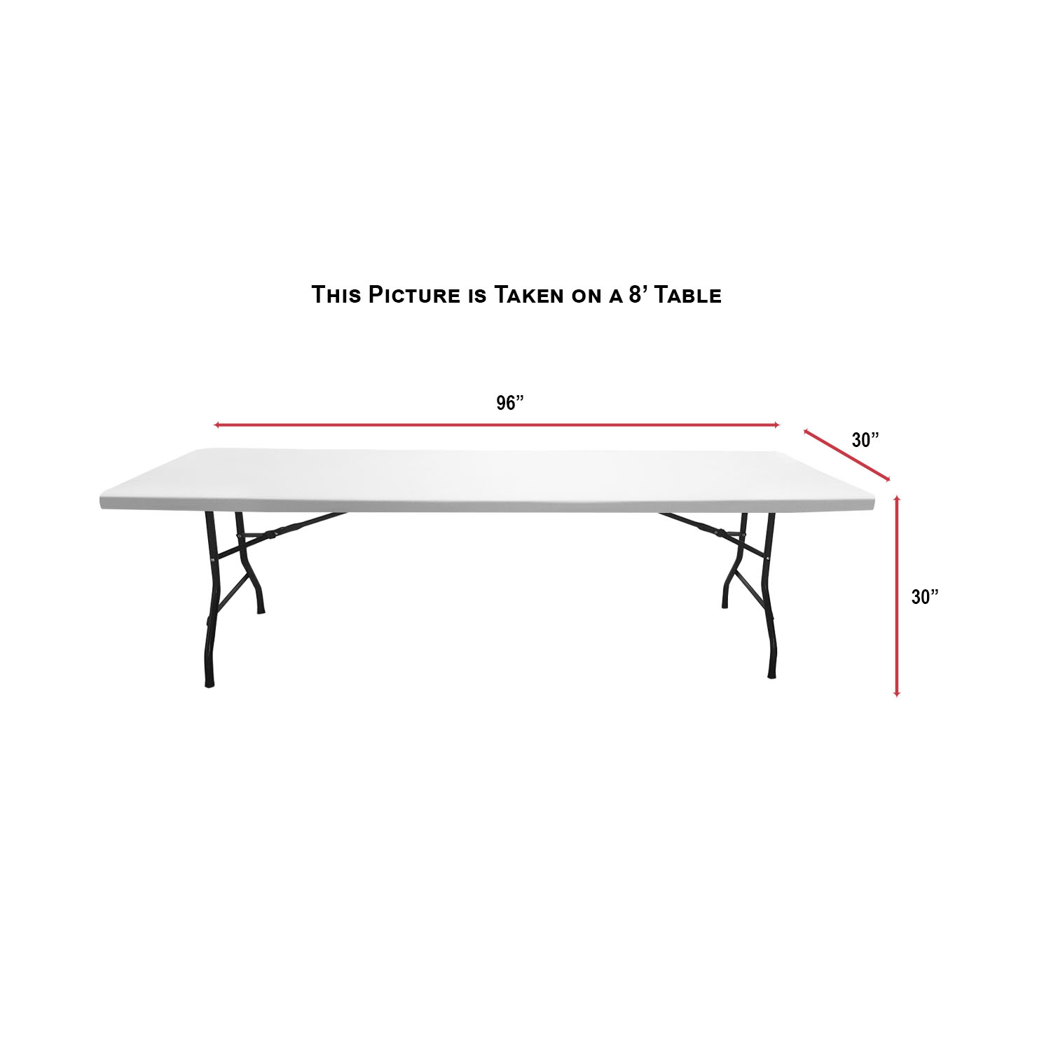24Hr Express Ship - Sublimated PREMIUM Cloth for 8' Table, Drape Style, Open Back, Rounded corners 10