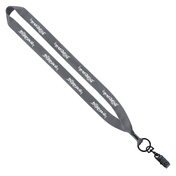 3/4" Polyester Lanyard with Metal Crimp & Bulldog Clip