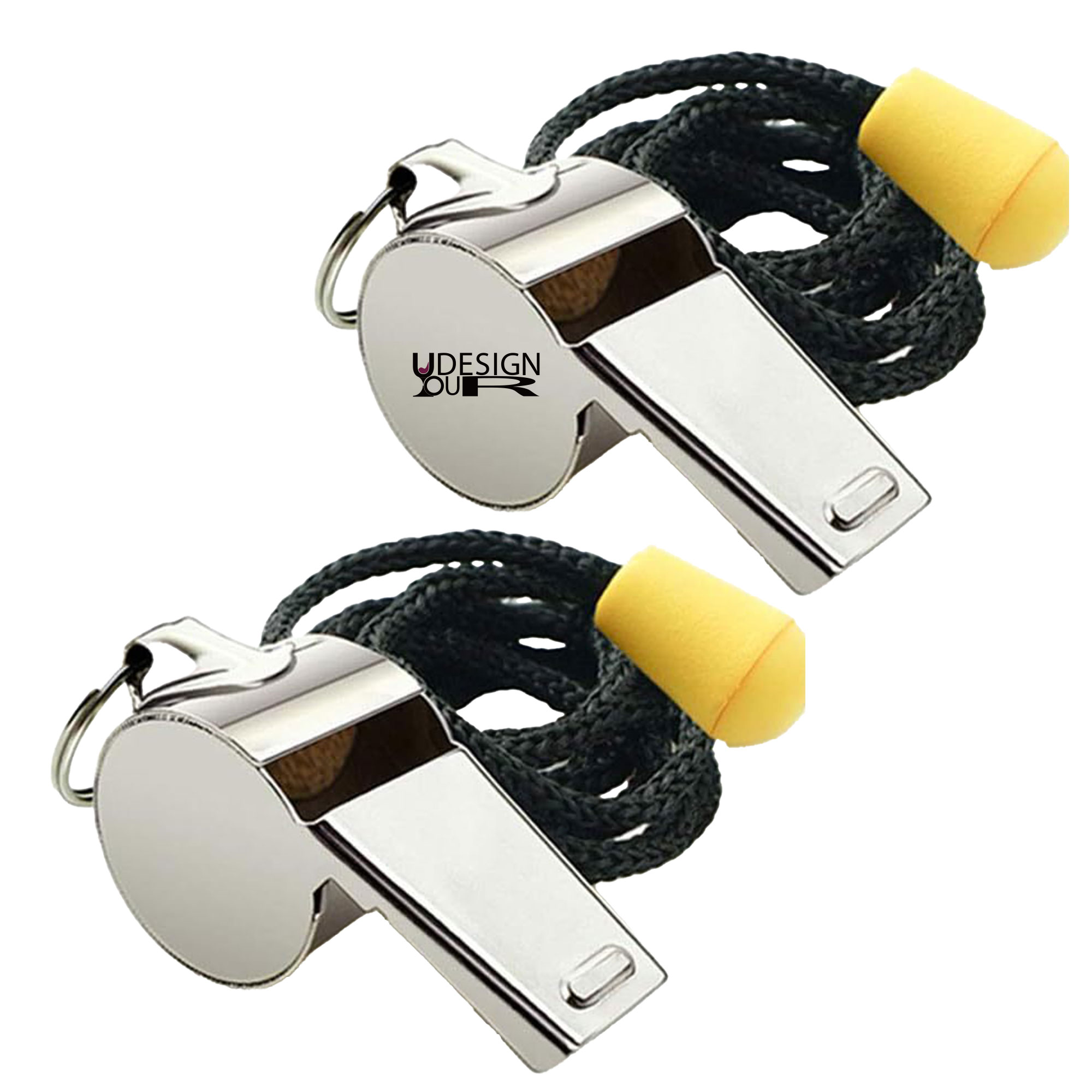 Stainless Steel Whistle With Adjustable Bead Lanyard 4