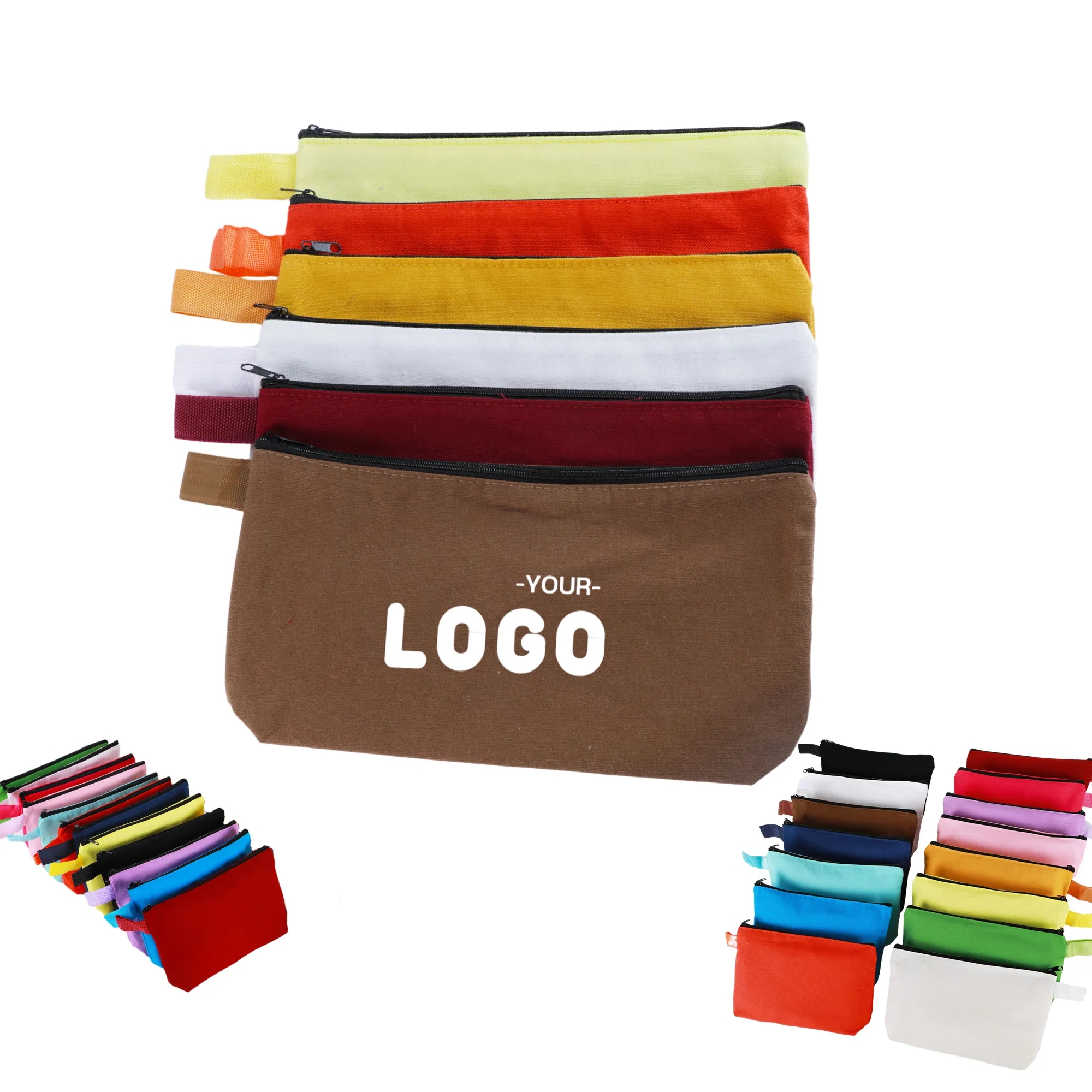 Colorful Canvas Zipper Stationery Bag, custom tote bag with logo imprint 6