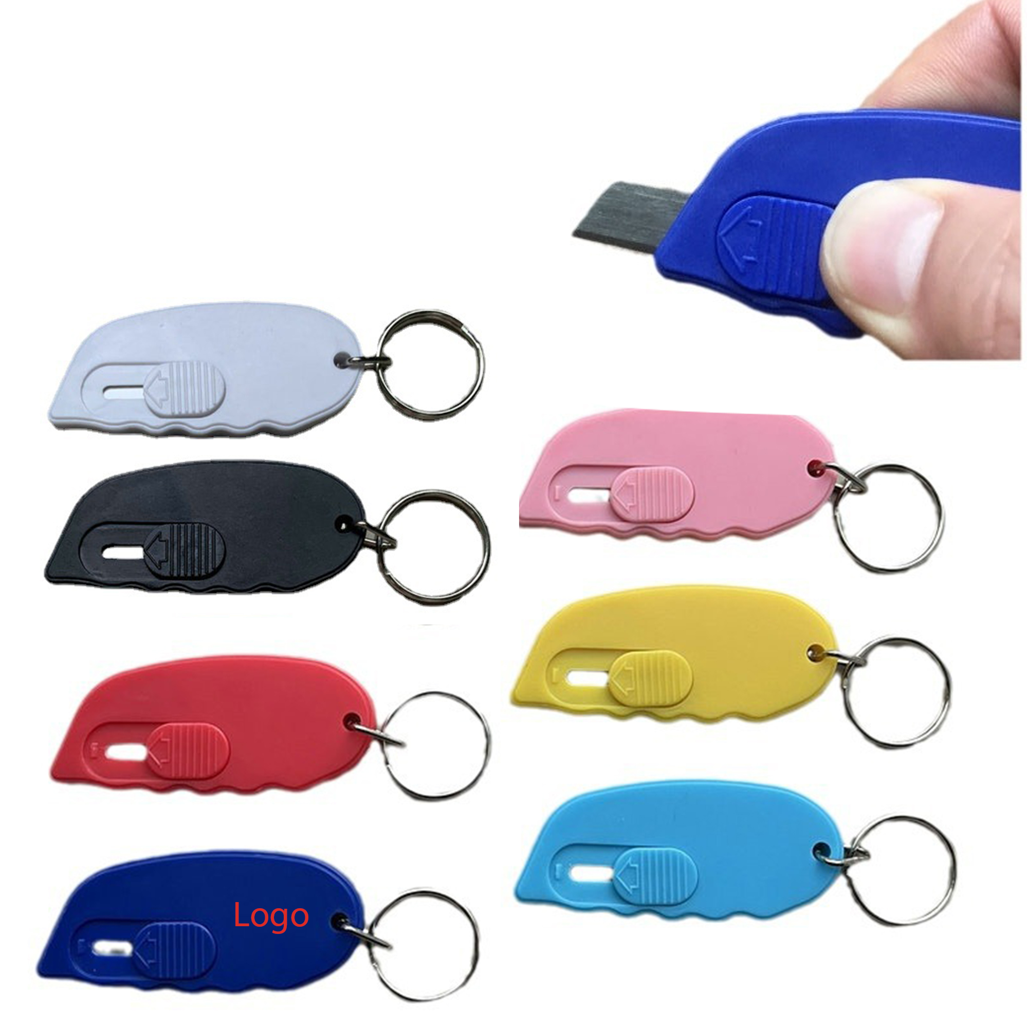 Plastic Envelope Cutter keyring Opener Keytag 4