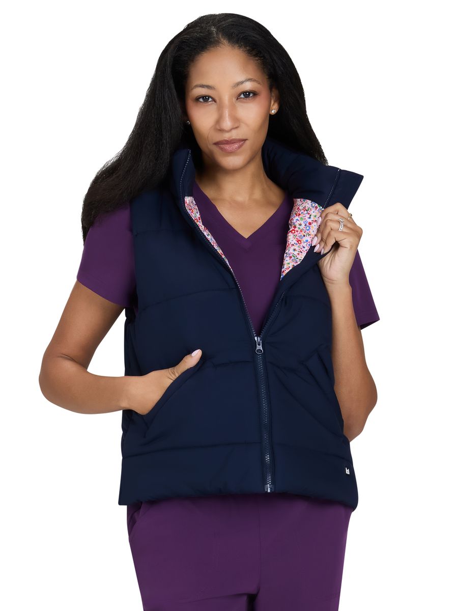 koi - Essentials - Womens Two-Pocket Nula Puffer Vest
