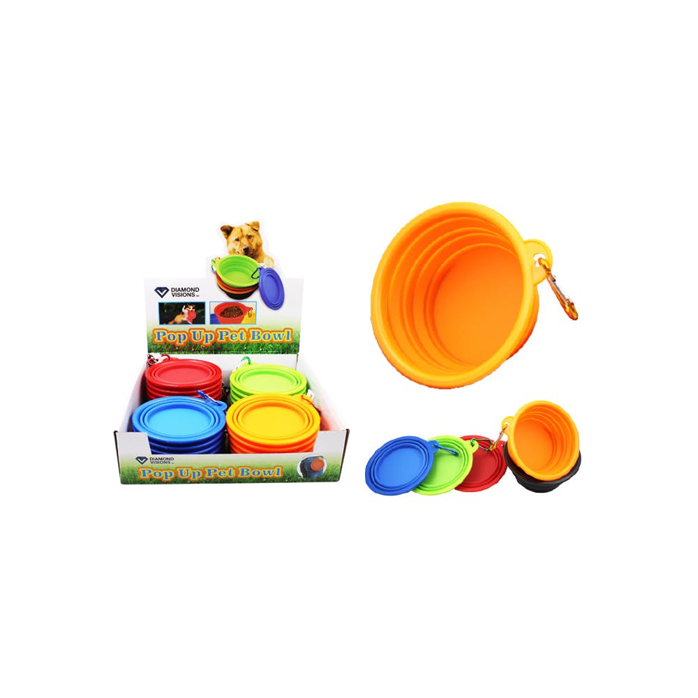 Pop Up Silicone Pet Bowls Assorted 5" 3