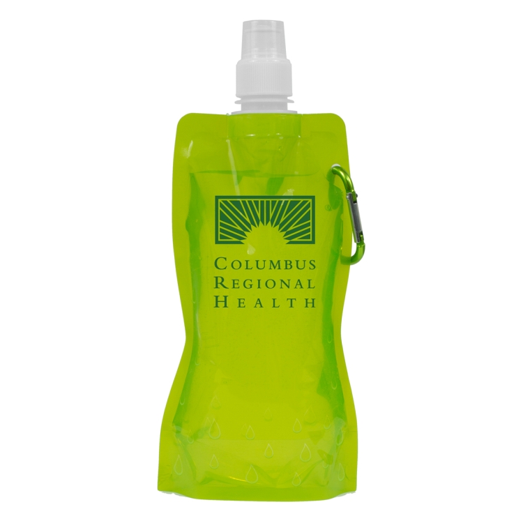 "Roll Up" 18 oz Foldable and Reusable Water Bottle with Matching Carabiner 13