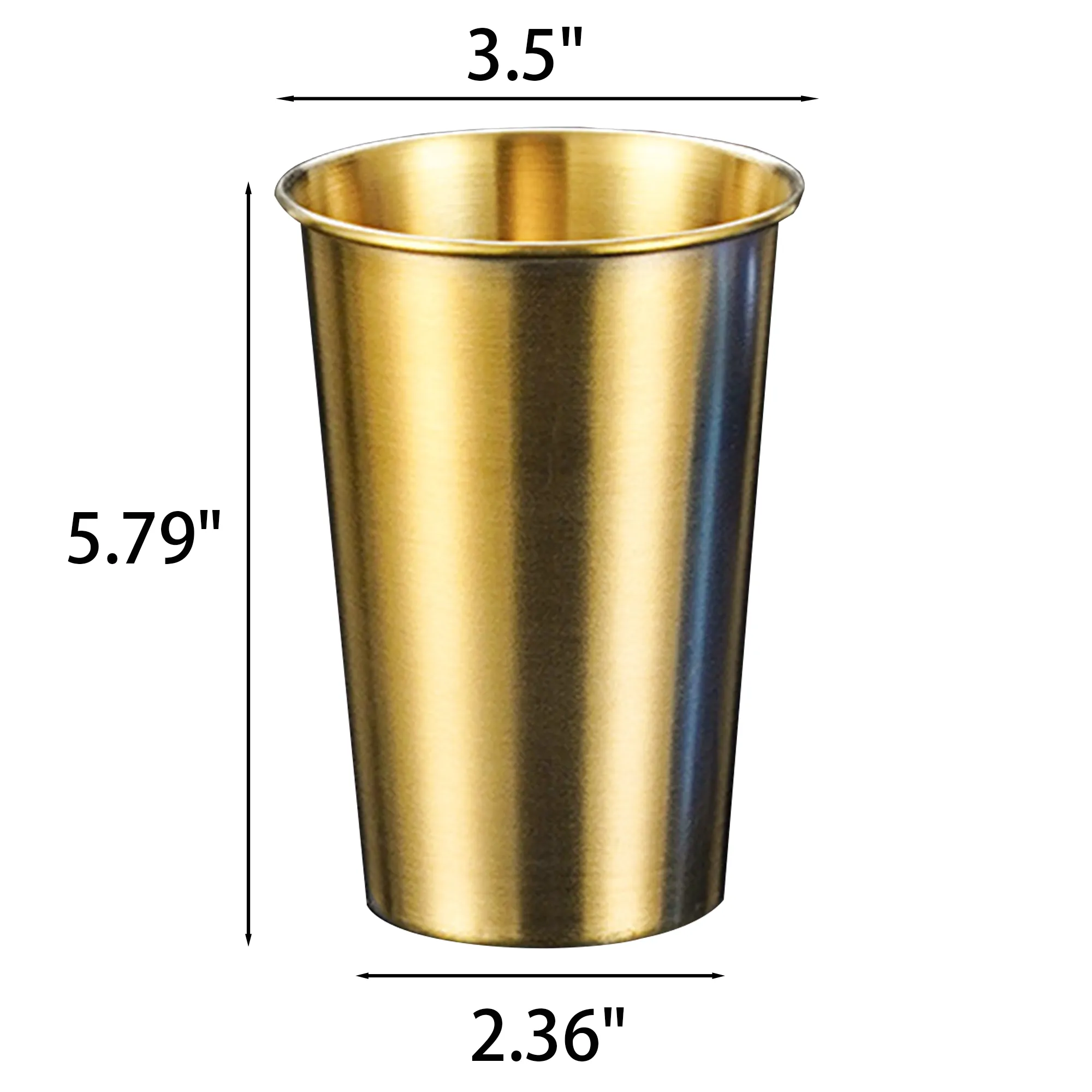 20oz Golden Stainless Steel Pint Cup 7