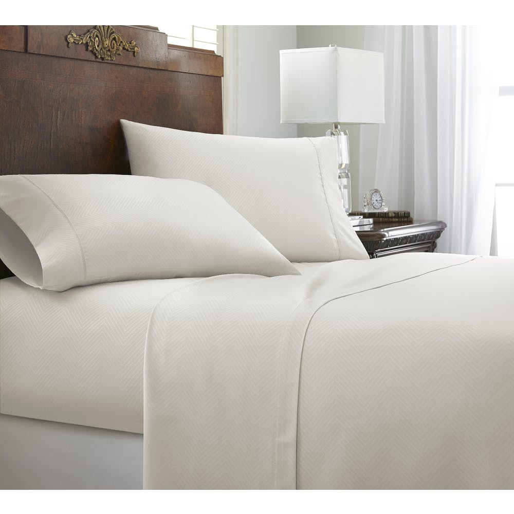 Embossed Sheet Sets - Ivory Queen Chevron Design 4 Set 3