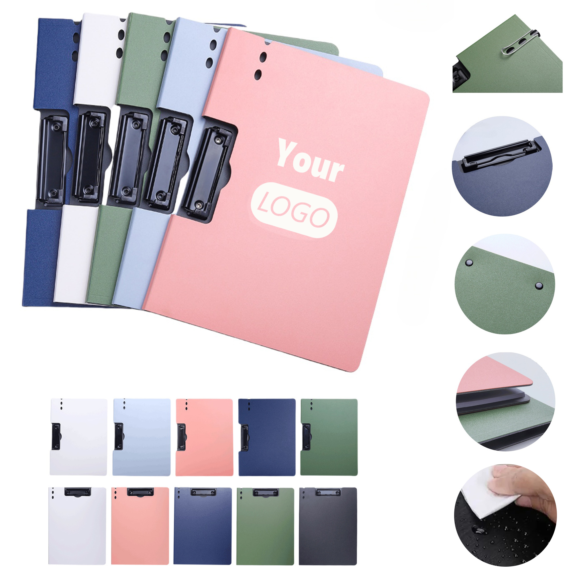 A4 Foldable Dual Clip PP Clipboard Folder Board 5