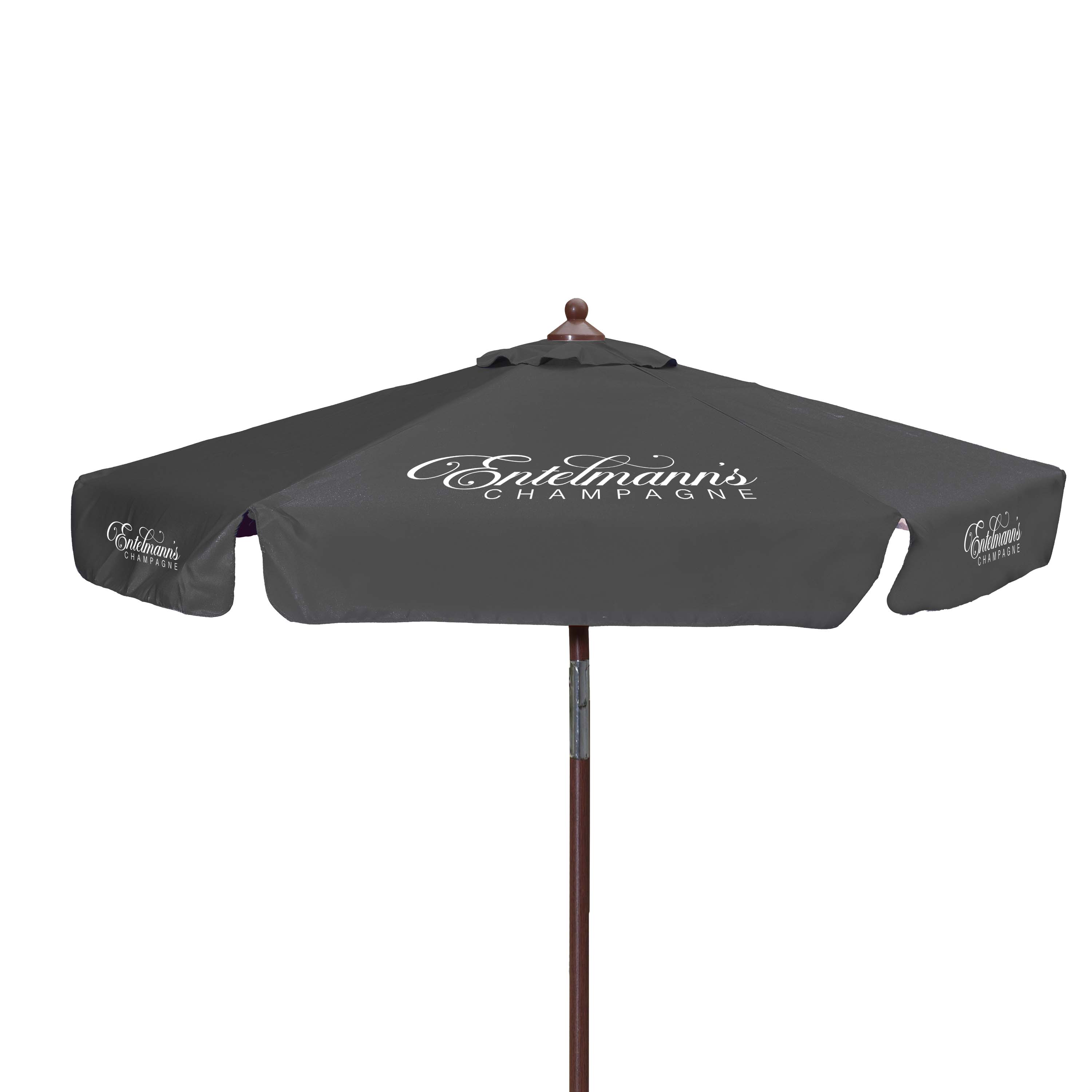 7' Wood Look Tilting Market Umbrella Kit with Valance (6 Imprints) 9