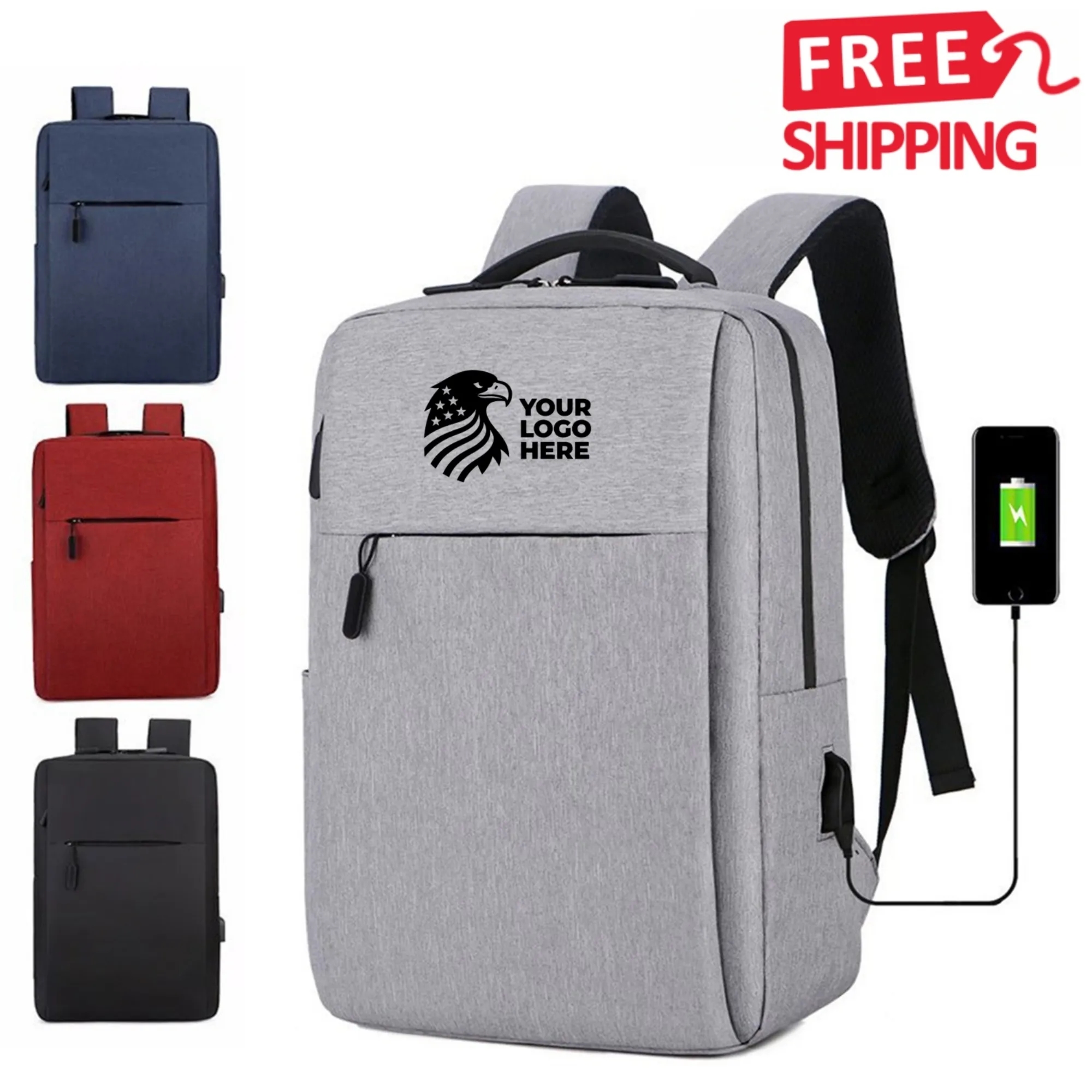 USB Charging Laptop Backpack Travel Business Bag
