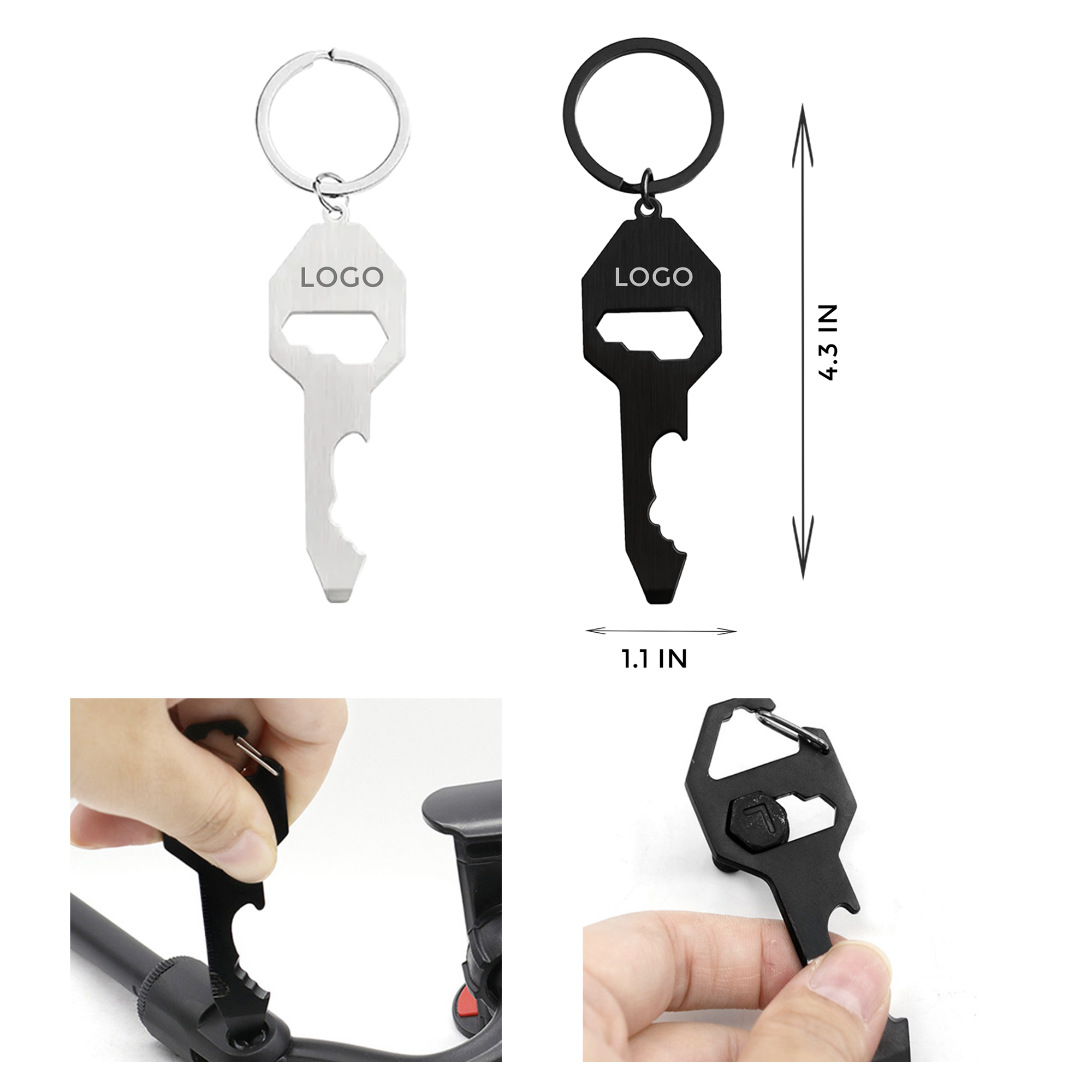 MOQ 10 PCS Durable Stainless Steel Bottle Opener Keychain