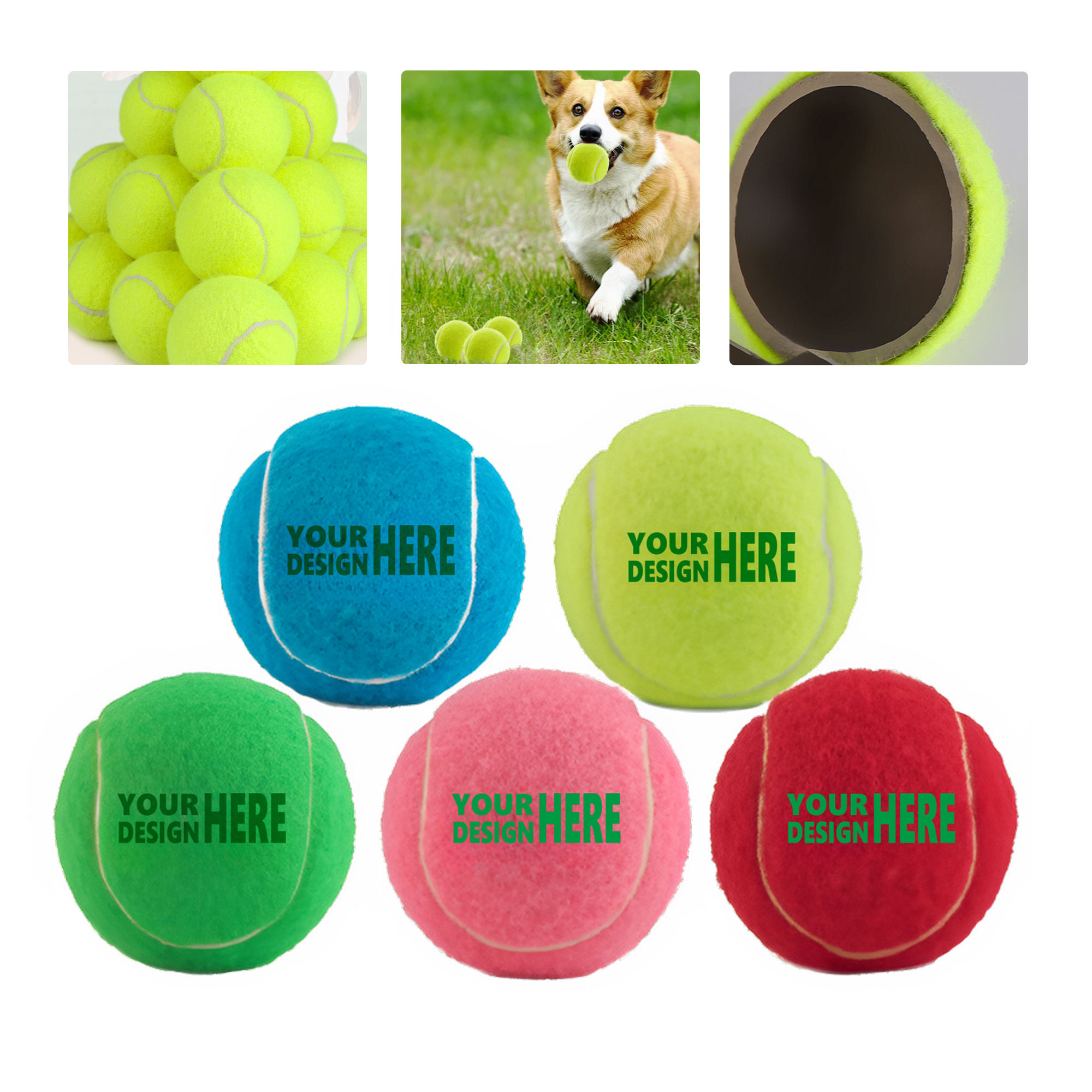 MOQ 50 High Bounce Durable Dog Training Tennis Balls 3