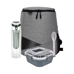 Trendy Lunch Box & Utensil Backpack Set - Thumbnail 2
