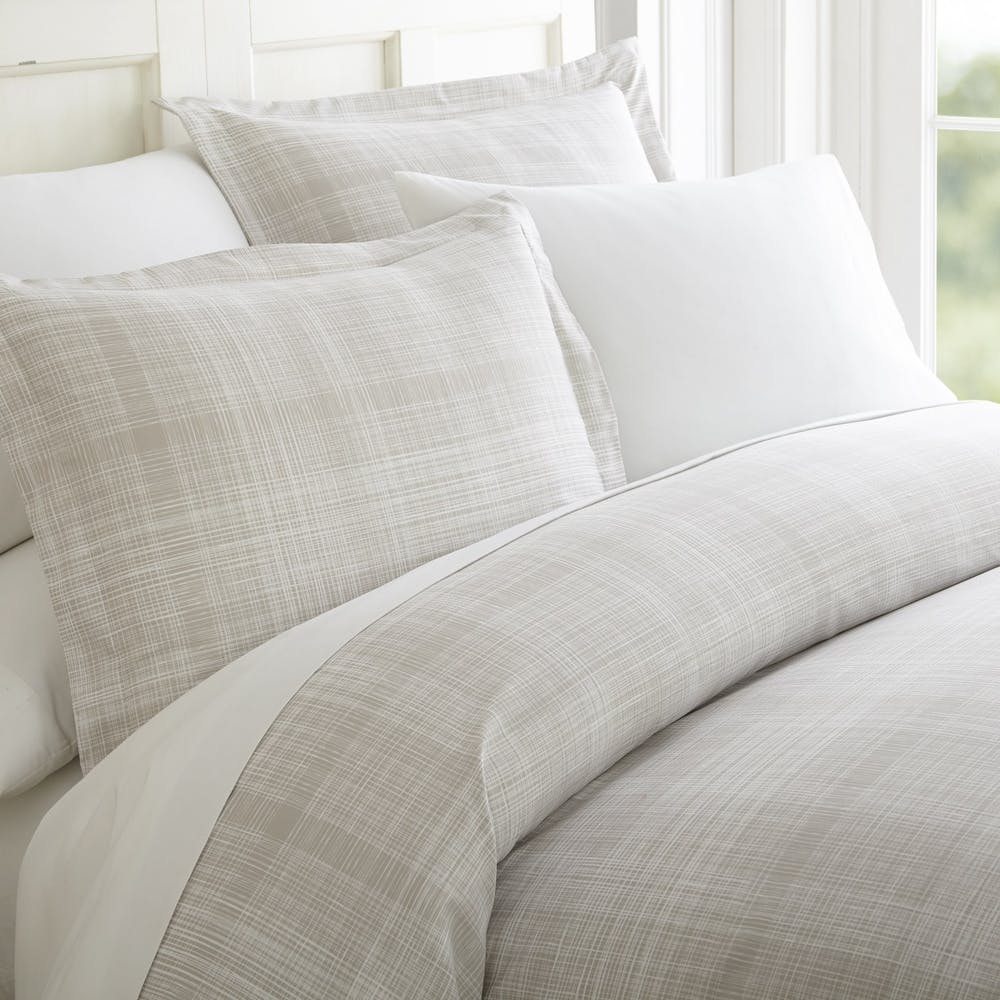 Duvet Cover Sets - Gray Thatch Pattern Queen 3 Piece 2