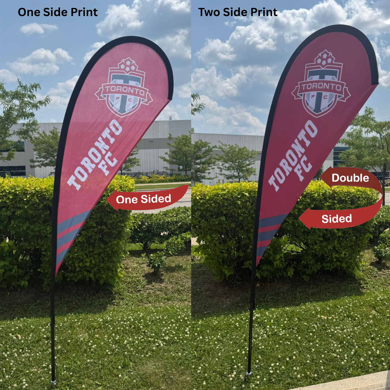 48Hr Quick Ship - 7.5' X-Small Tear Drop Flag Kit, Full Color Graphics Double Sided 3