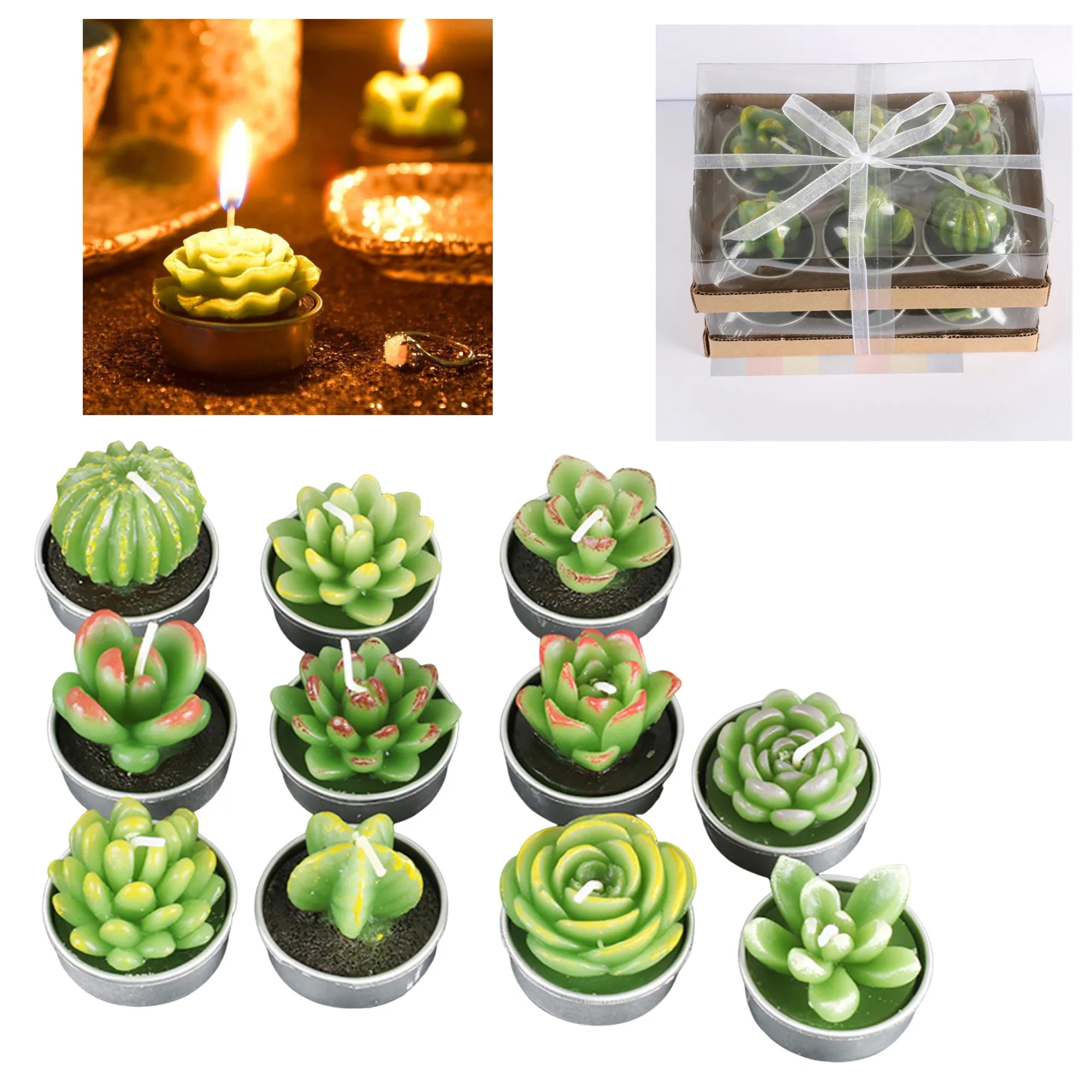 Succulent Cactus Candles For Party