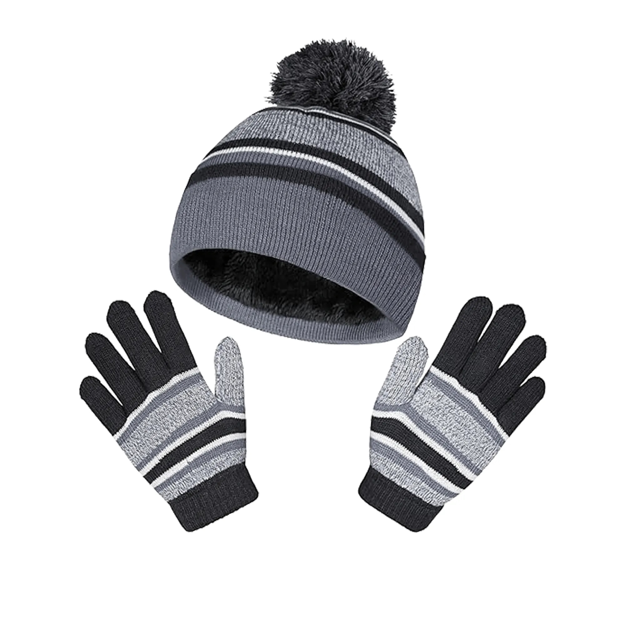 2PCS Kids Winter Knit Hat Gloves Set 9