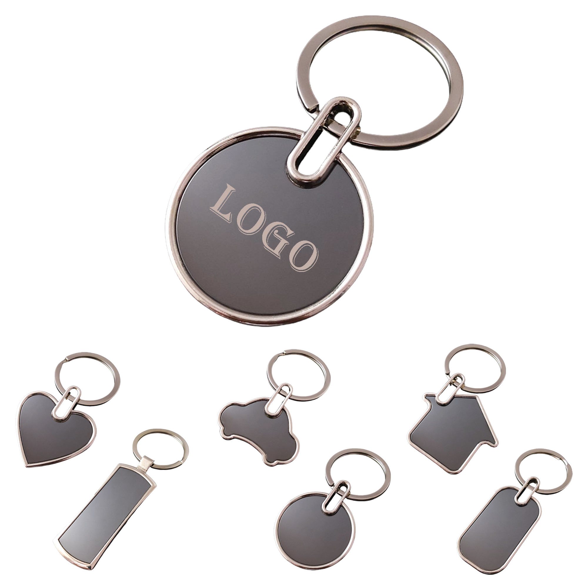 Stylish Zinc Alloy Metal Keychains MOQ50