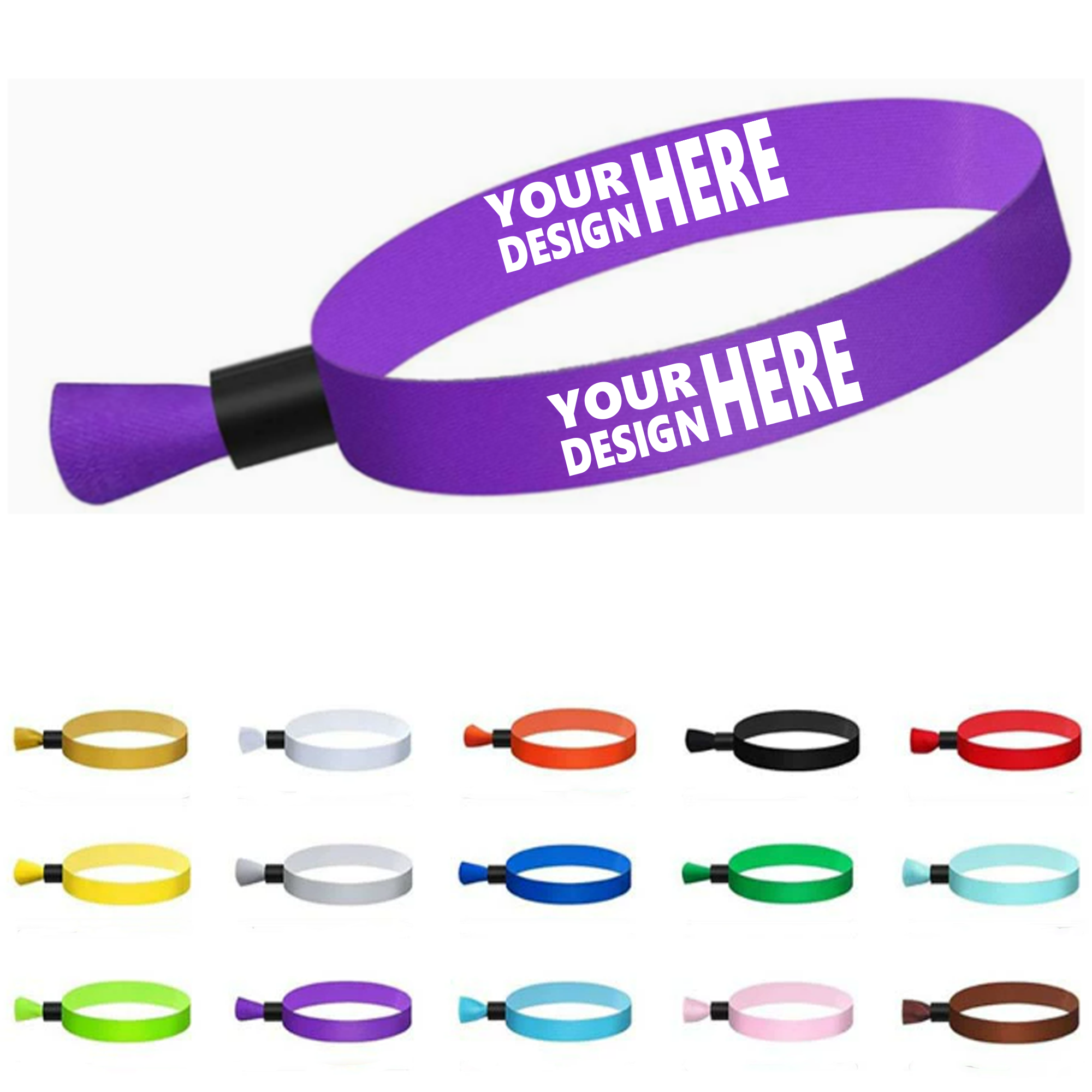 Sublimated Woven Event Wristbands with Locking Bead